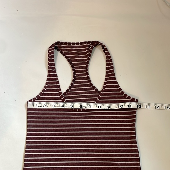 Lululemon Cool Racerback tank, West2east Stripe Heathered Bordeaux Drama size 4 - Picture 9 of 10